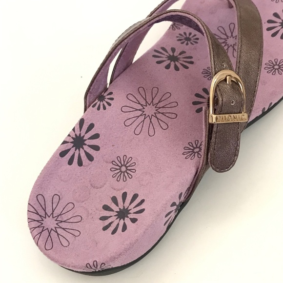 VIONIC Rosemary Orthotic Sandals Purple and Metallic Bronze Women’s Size 7 - Picture 8 of 16